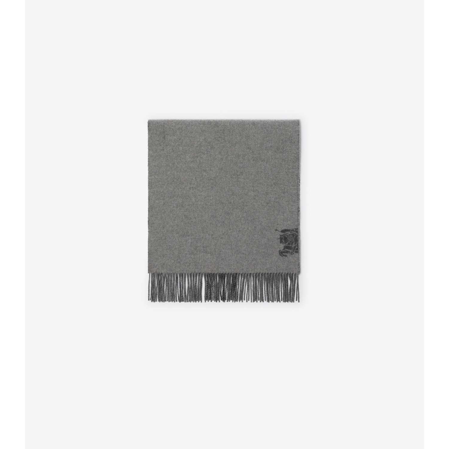 Wide Reversible Check Cashmere Scarf in Charcoal grey/vine green | Burberry® Official