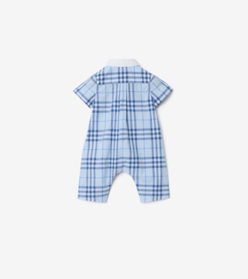 正規美品！Burberryバーバリーチェック新生児赤ちゃんボディースーツセット Check Fleece Hooded Jumpsuit in Sand beige - Children | Burberry