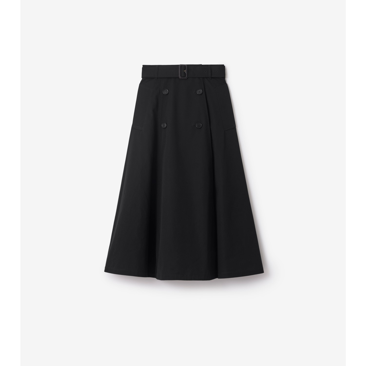 Falda midi estilo trench coat en gabardina