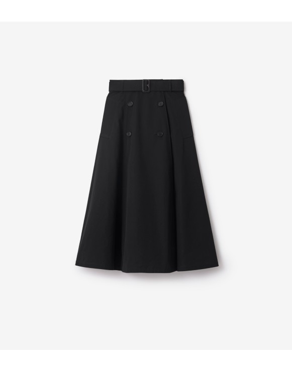 Gabardine Trench Midi Skirt