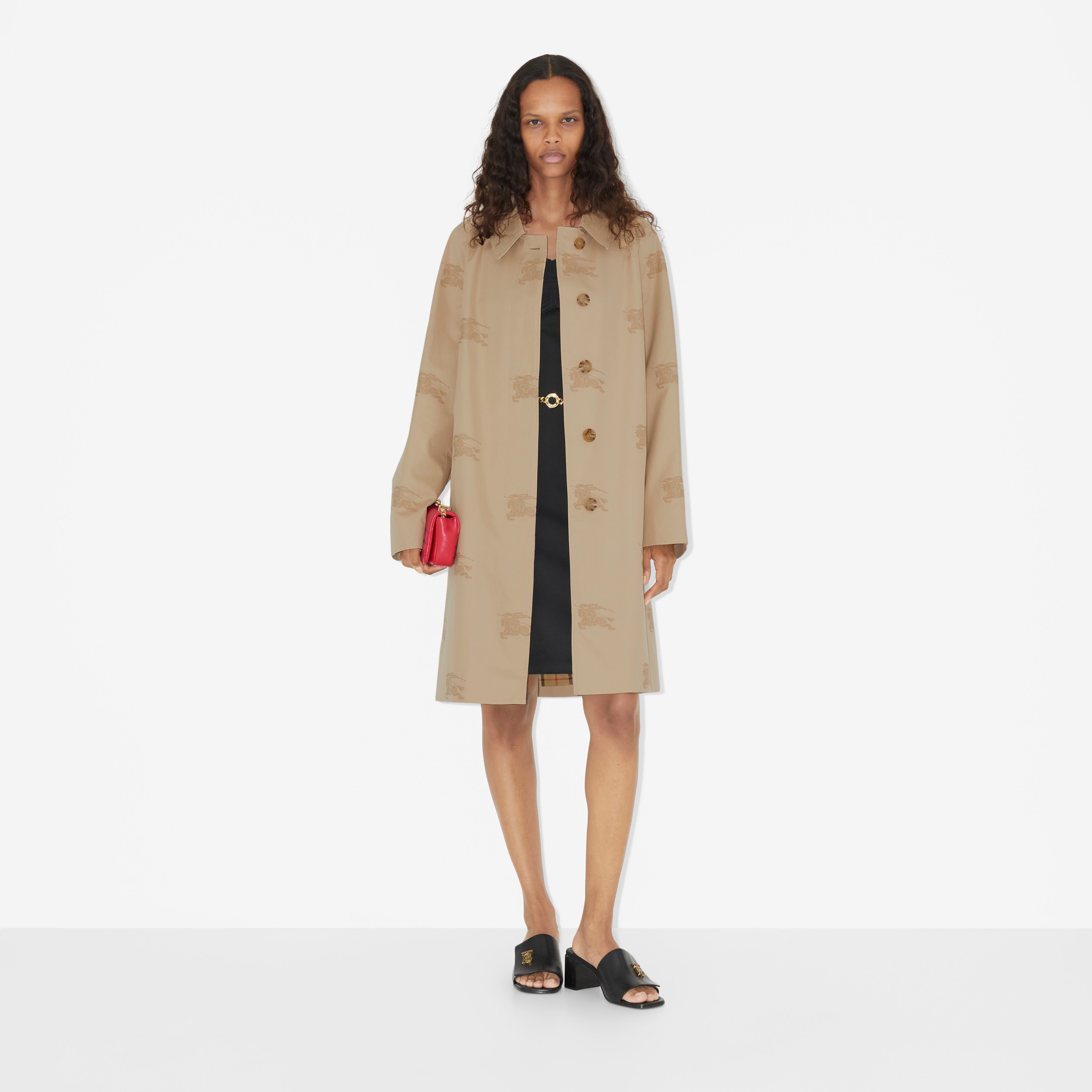 EKD Cotton Gabardine Car Coat in Soft Fawn - Women | Burberry® Official