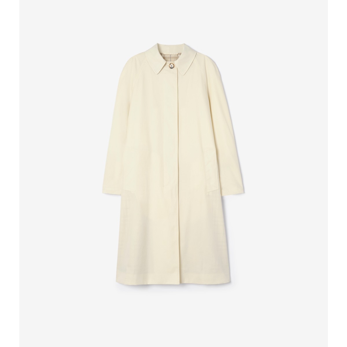  Check Long Tropical Gabardine Car Coat