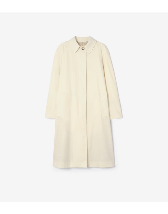 Car coat lungo in gabardine tropicale