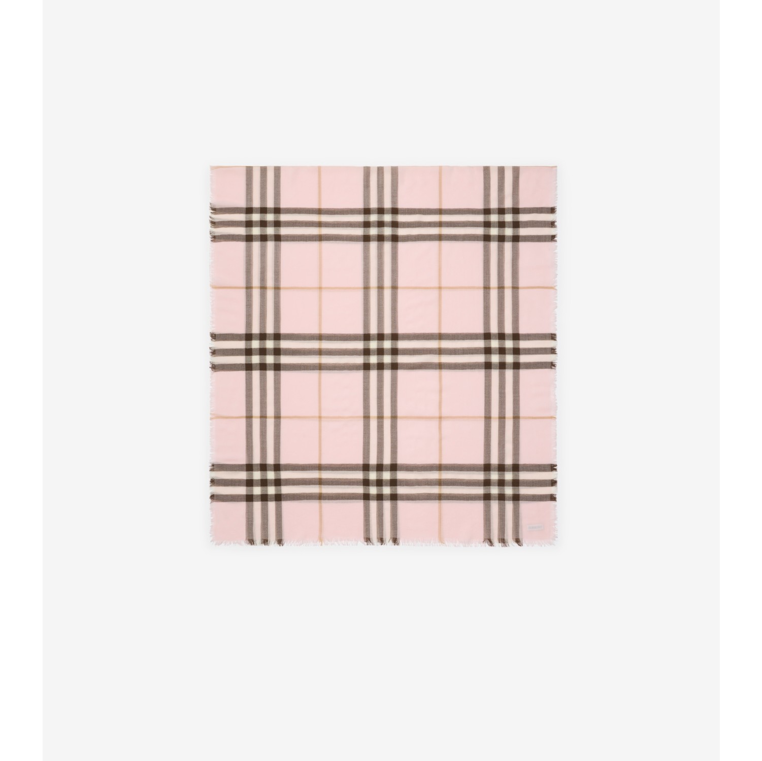 Wide Check Wool Scarf