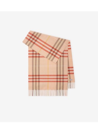 Wide Check Cashmere Scarf in Sand | Burberry® Official