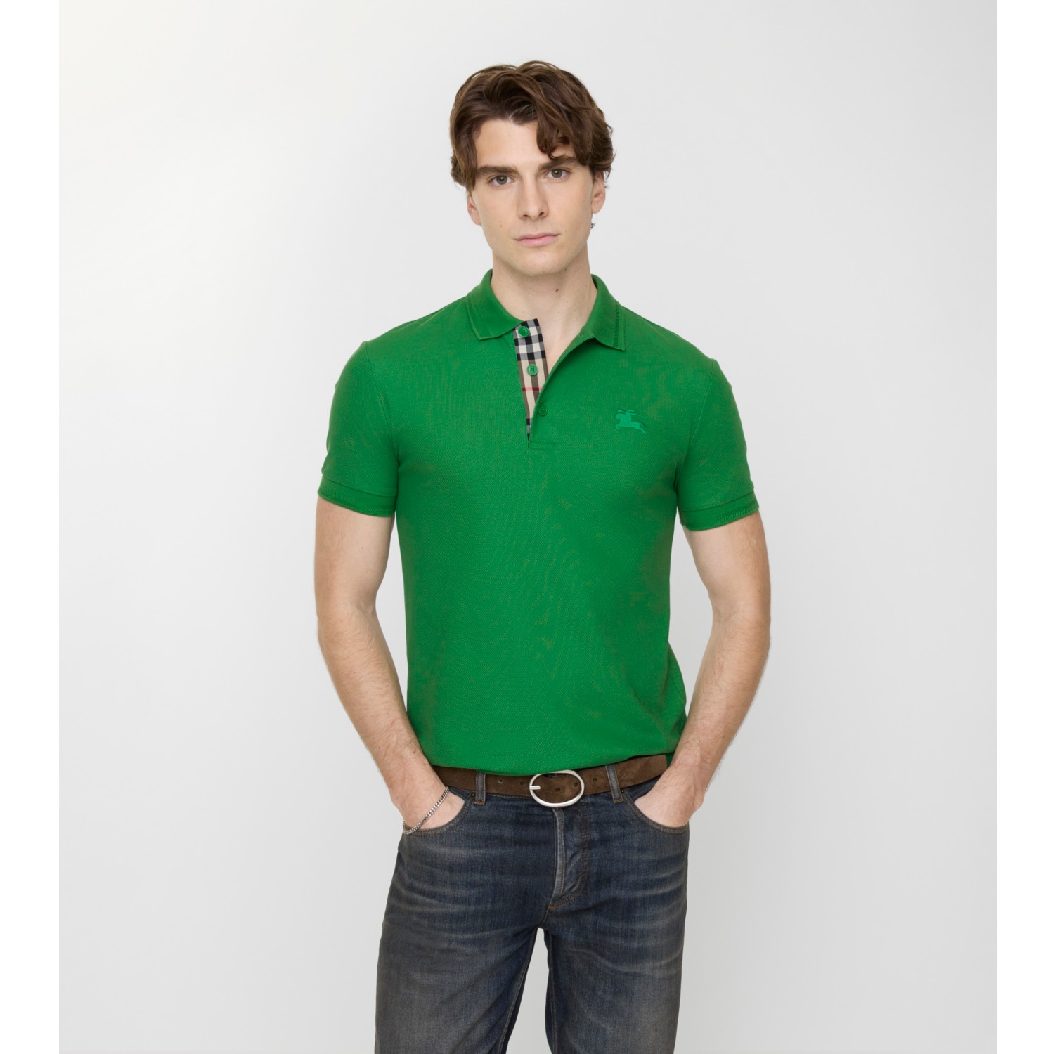 Cotton Polo Shirt in Leaf green - Men | Burberry® Official