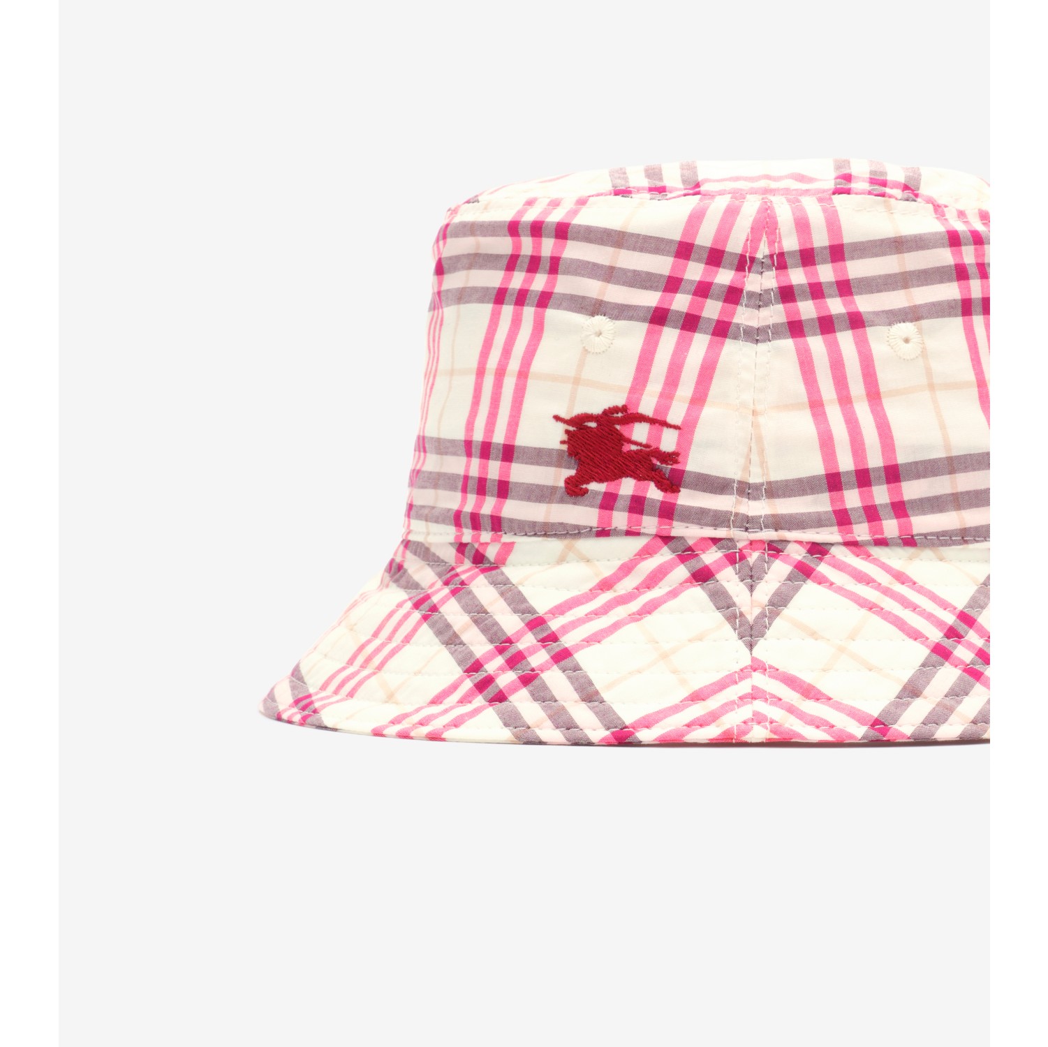 Check Cotton Bucket Hat in Aubergine purple - Children | Burberry® Official