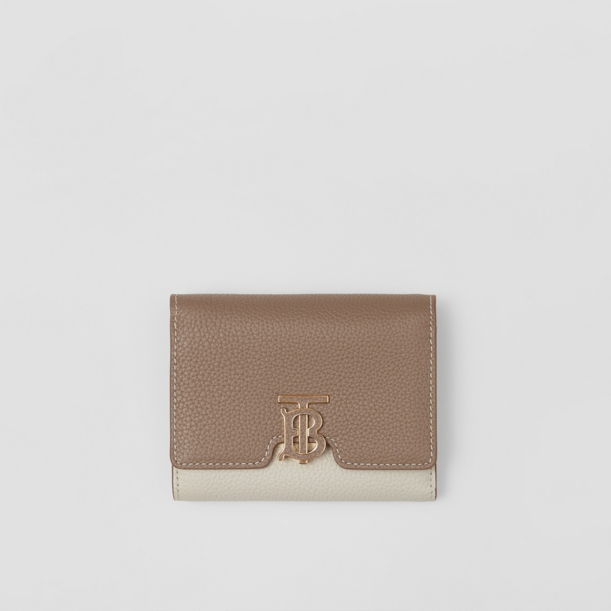 Burberry Tb Trifold Leather Wallet In Camel/archive Beige/warm Tan