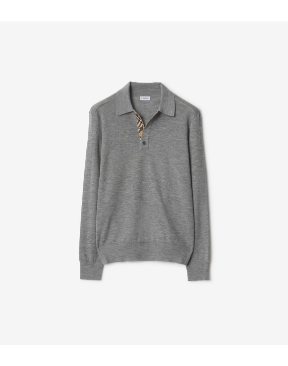 Polo de manga larga en lana