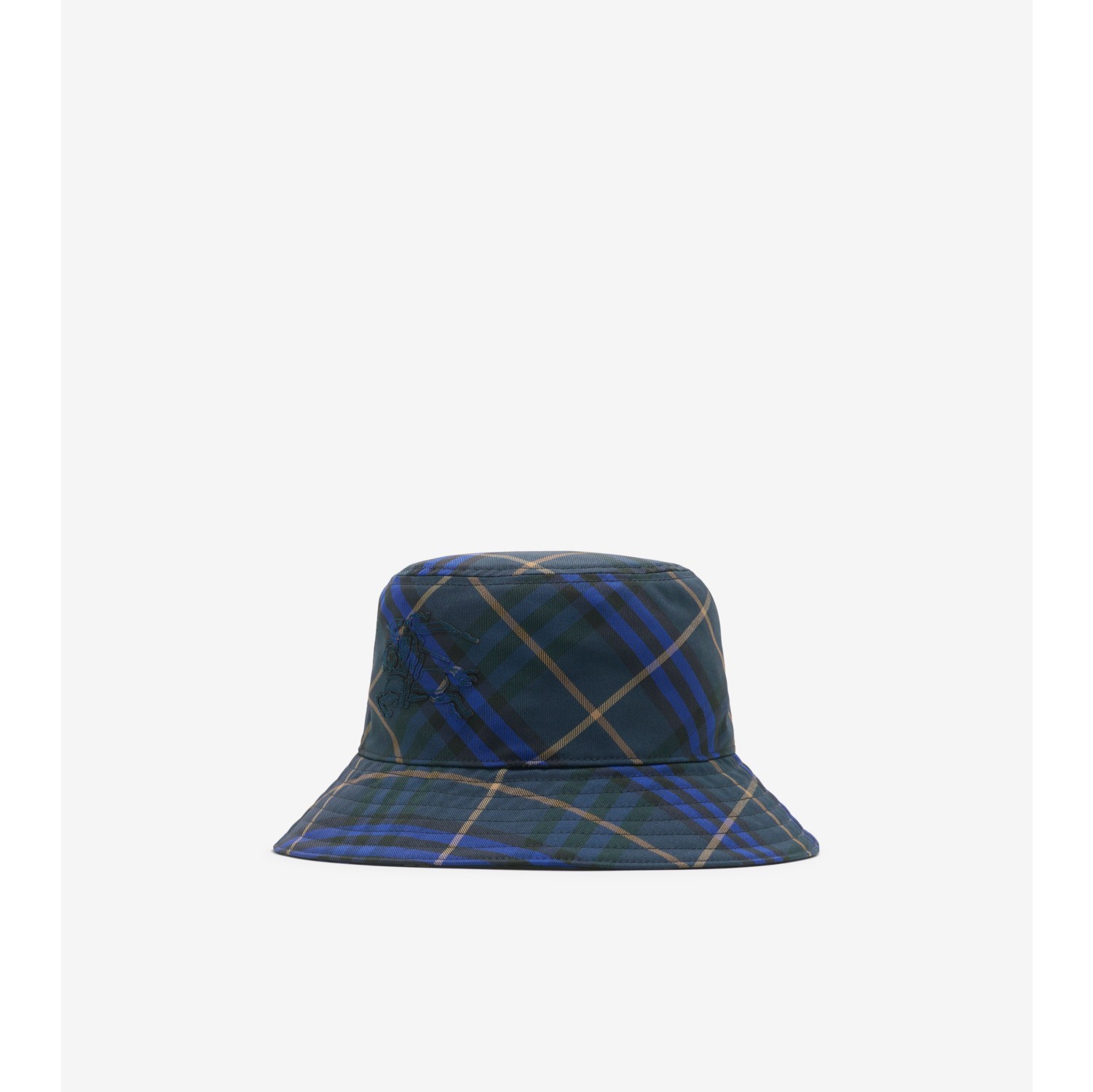 Check Twill Bucket Hat in Midnight Men Burberry Official