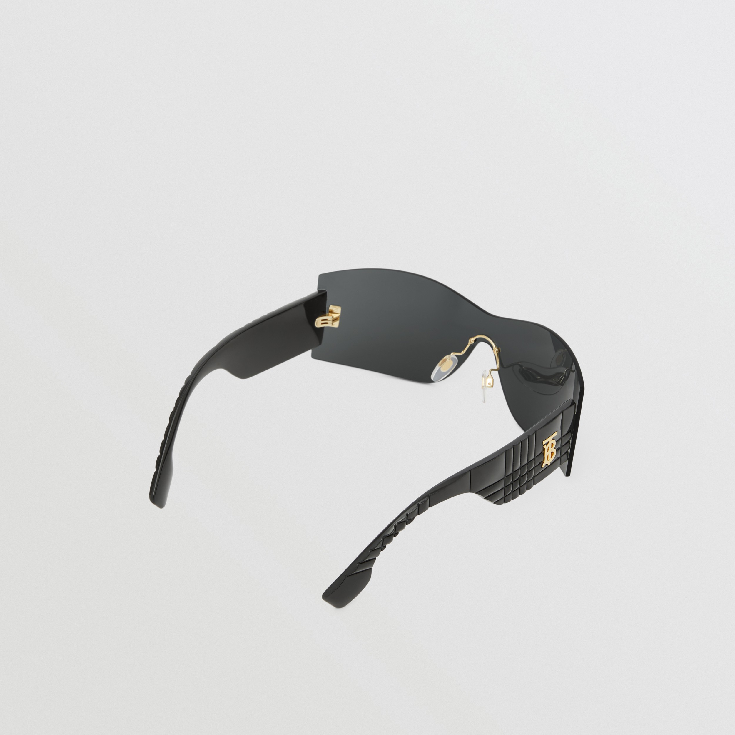Rechteckige Shield-Sonnenbrille „Lola“ mit Monogrammmotiv (Schwarz/dunkelgrau) - Damen | Burberry® - 4