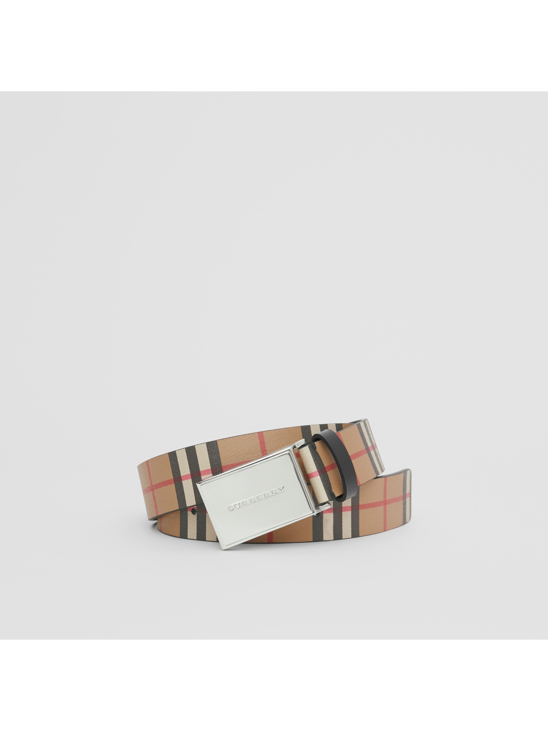 vintage 格纹搭扣皮带