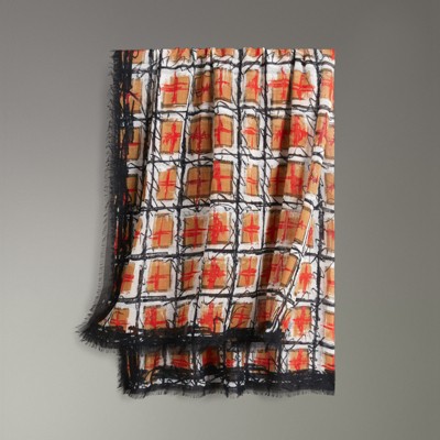 burberry check print scarf