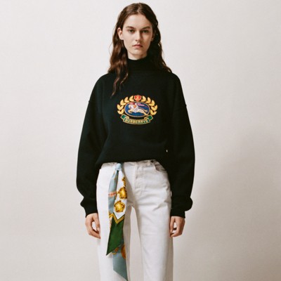 burberry embroidered archive logo jersey sweatshirt