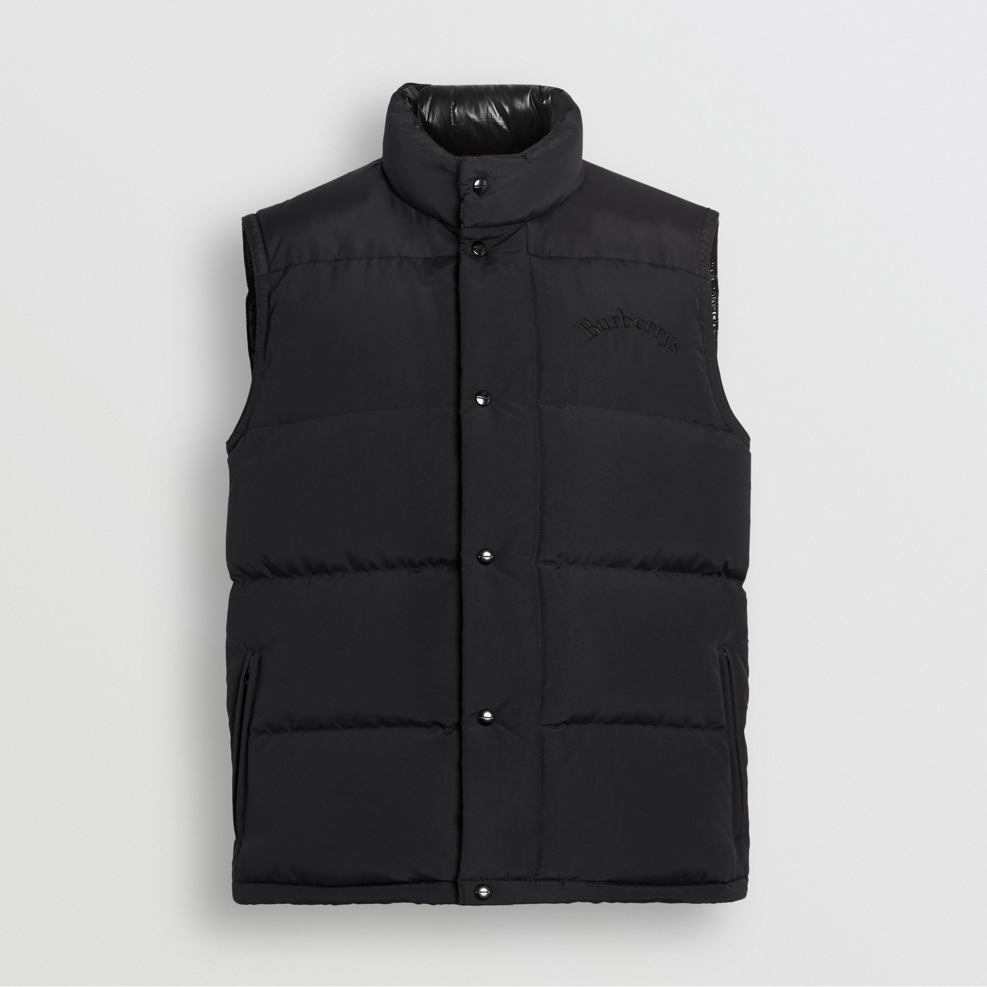 Embroidered Archive Logo Down-filled Gilet in Black - Men | Burberry ...