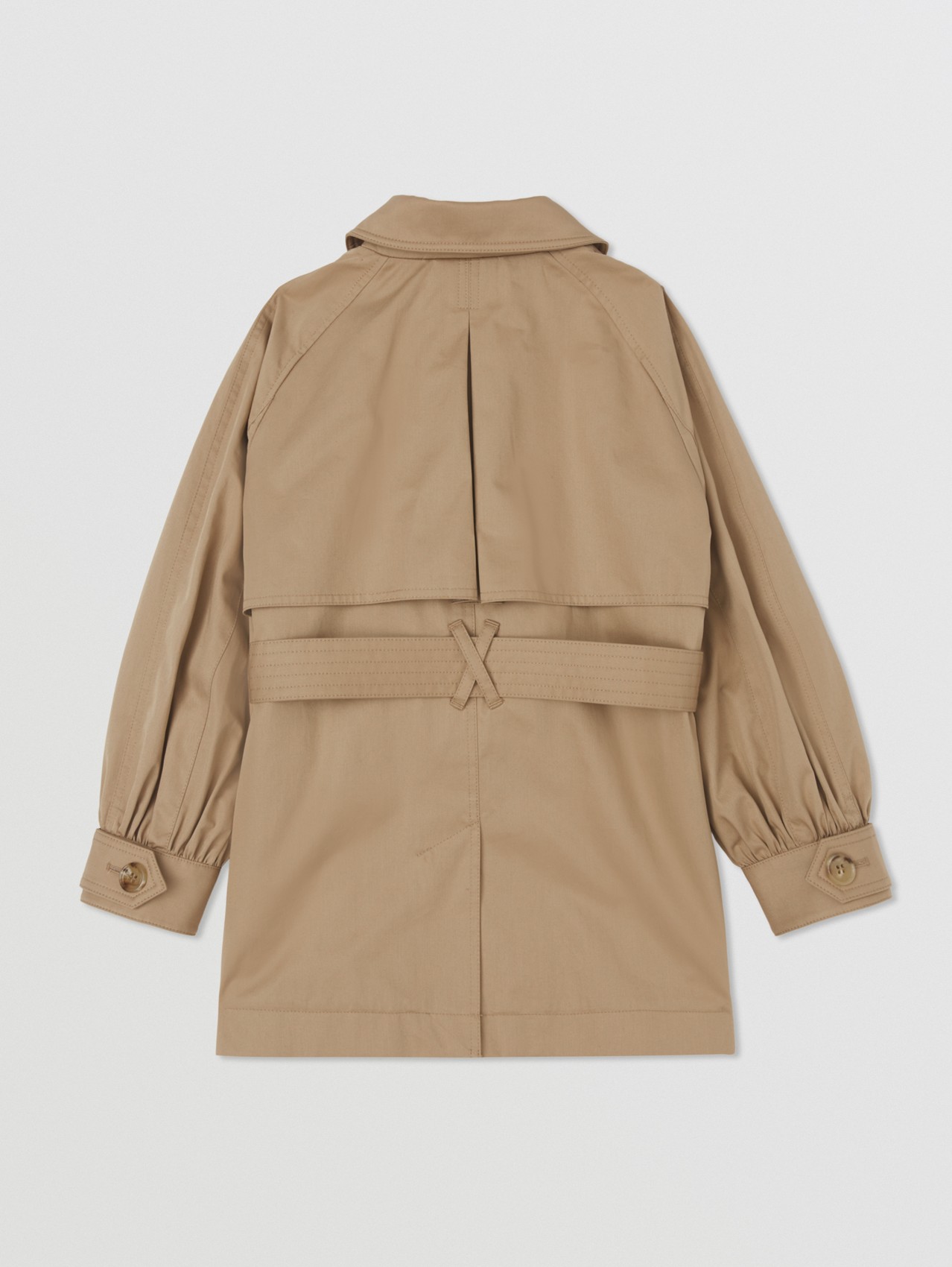 Detachable Hood Cotton Twill Trench Coat in Archive Beige