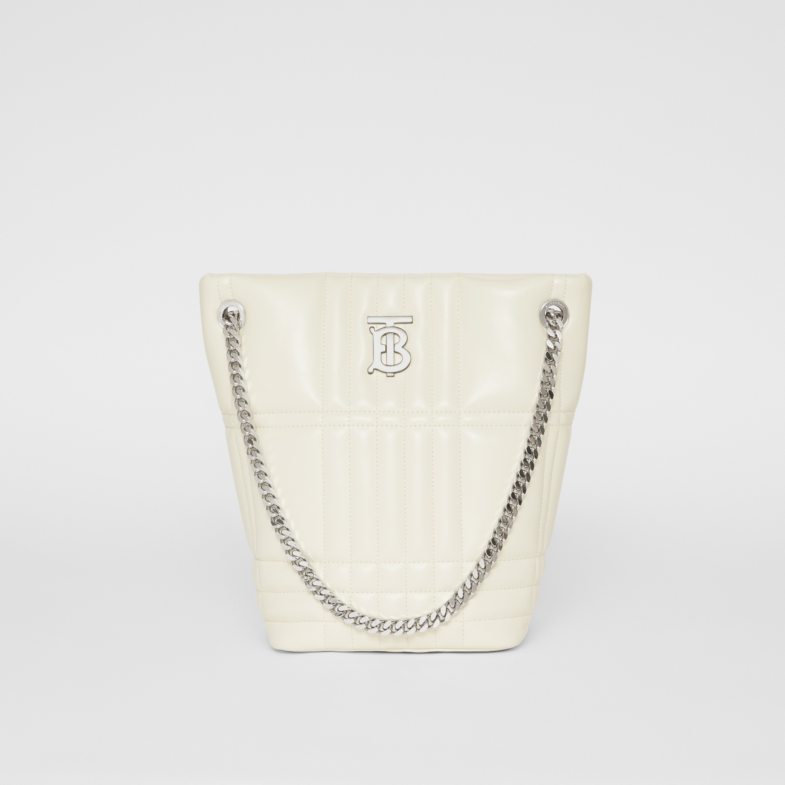 Quilted Leather Small Lola Bucket Bag in Pale Vanilla - Women | Burberry® Official - 1