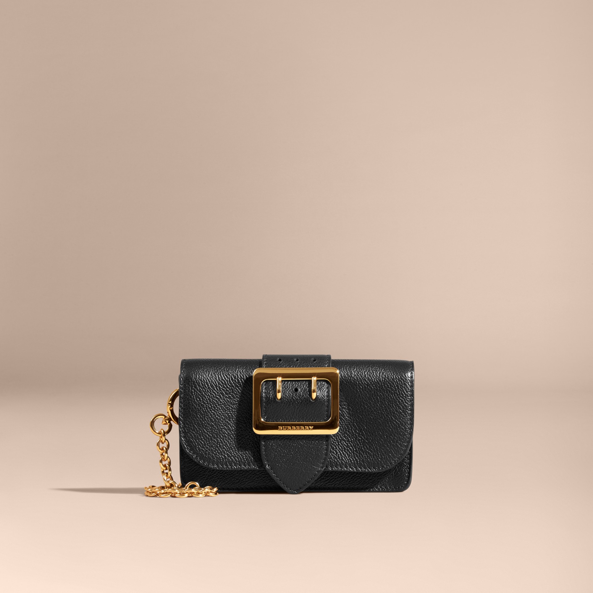 The Mini Buckle Bag in Grainy Leather Black | Burberry
