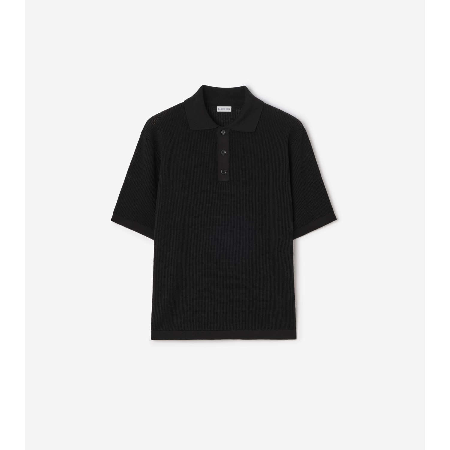 Check Trim Cotton Polo Shirt