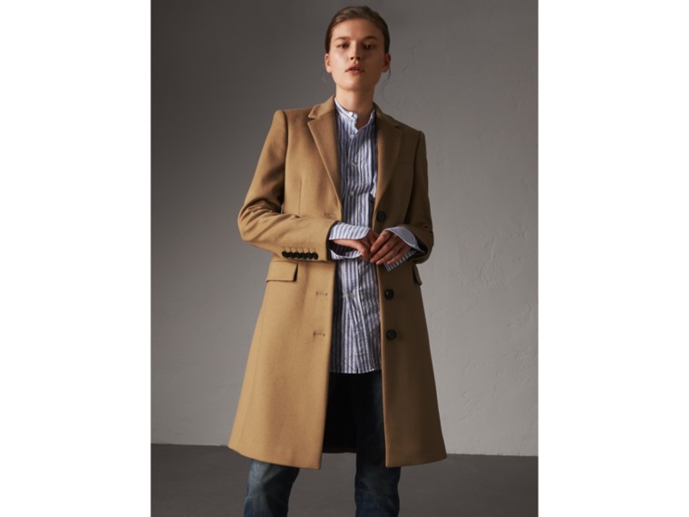 Wool Cashmere Tailored Coat in Camel - Women | Burberry