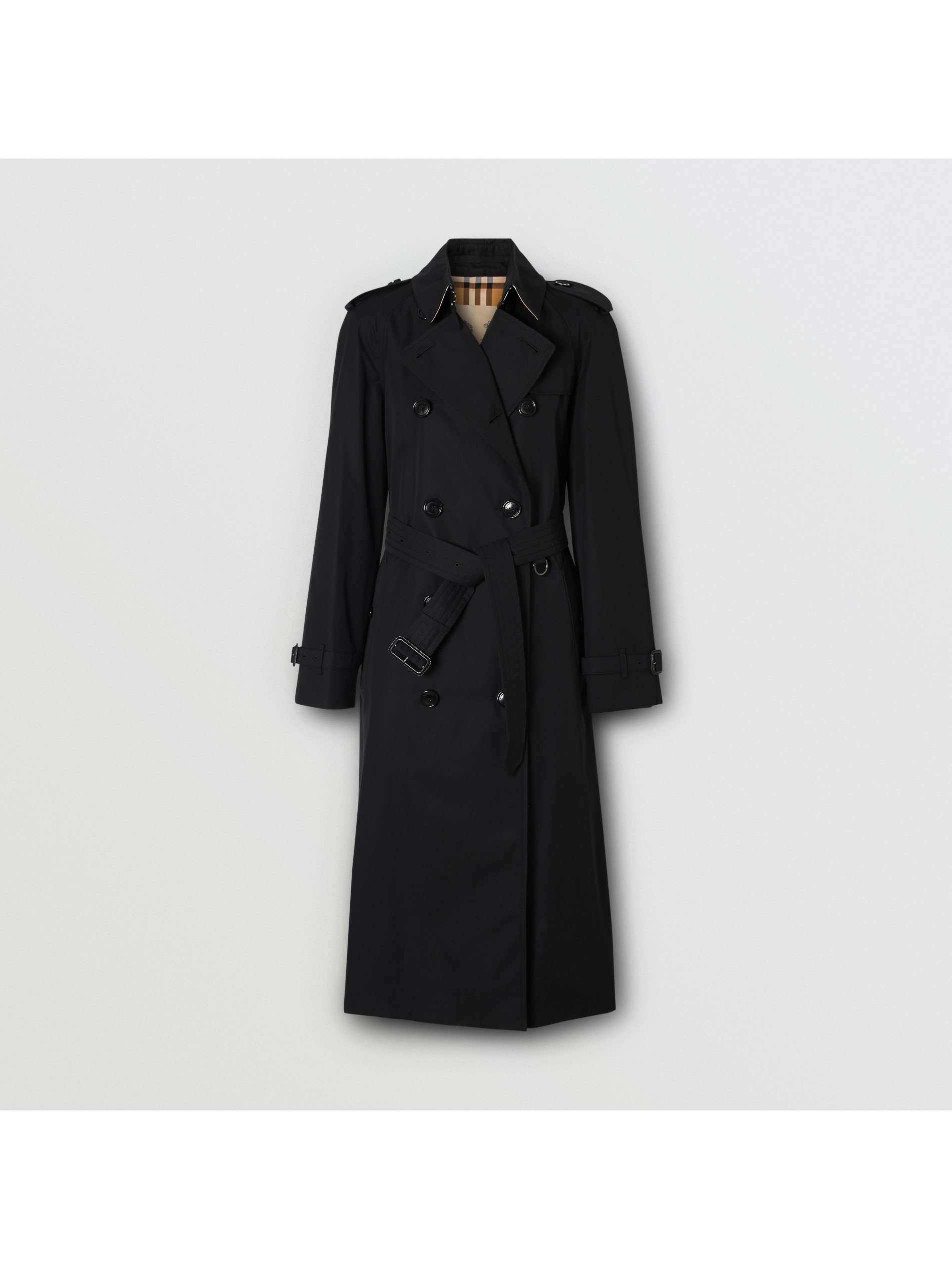 滑铁卢版型 – 长款 heritage trench 风衣 (黑色) | burberry 博柏利