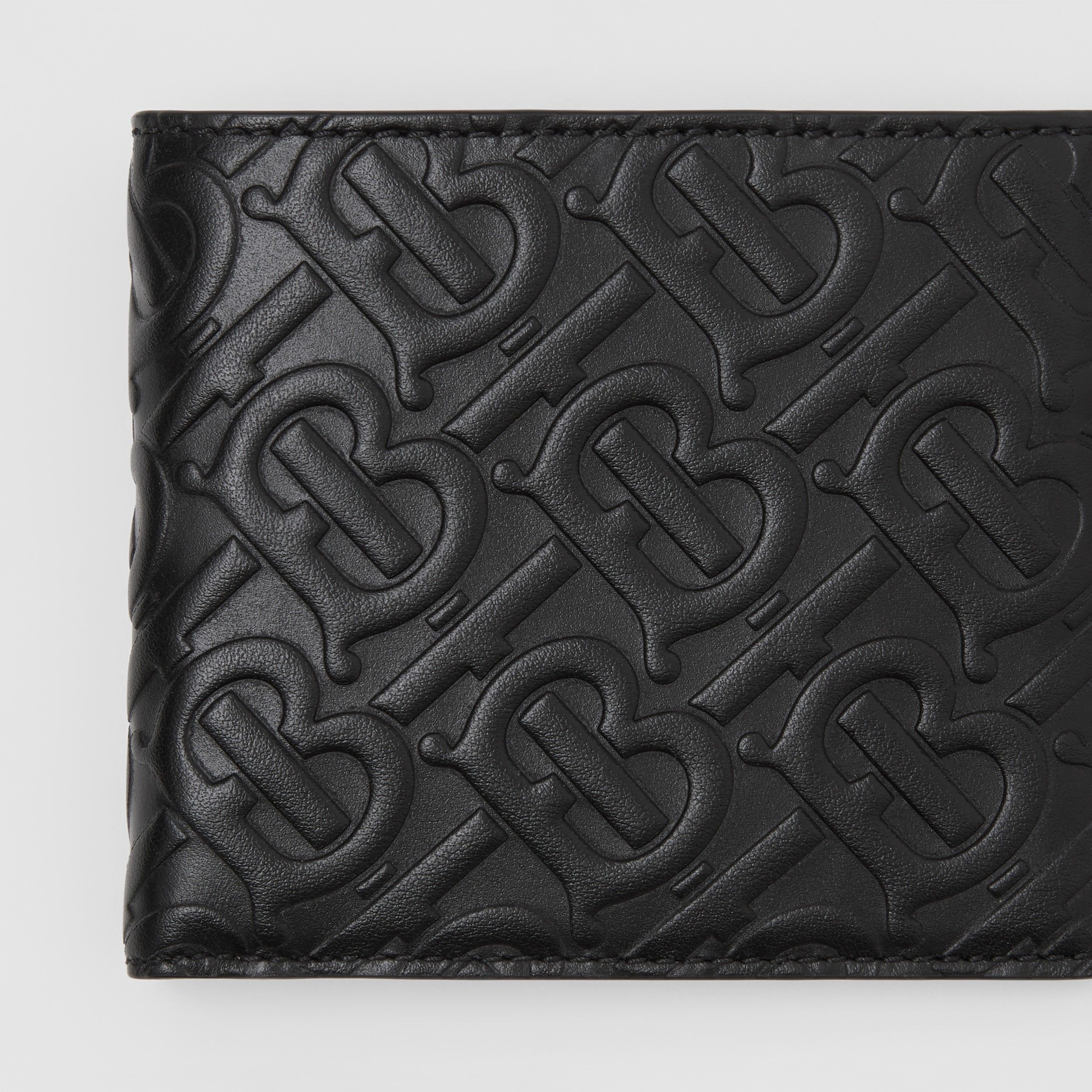 Monogram Leather International Bifold Wallet in Black - Men | Burberry ...