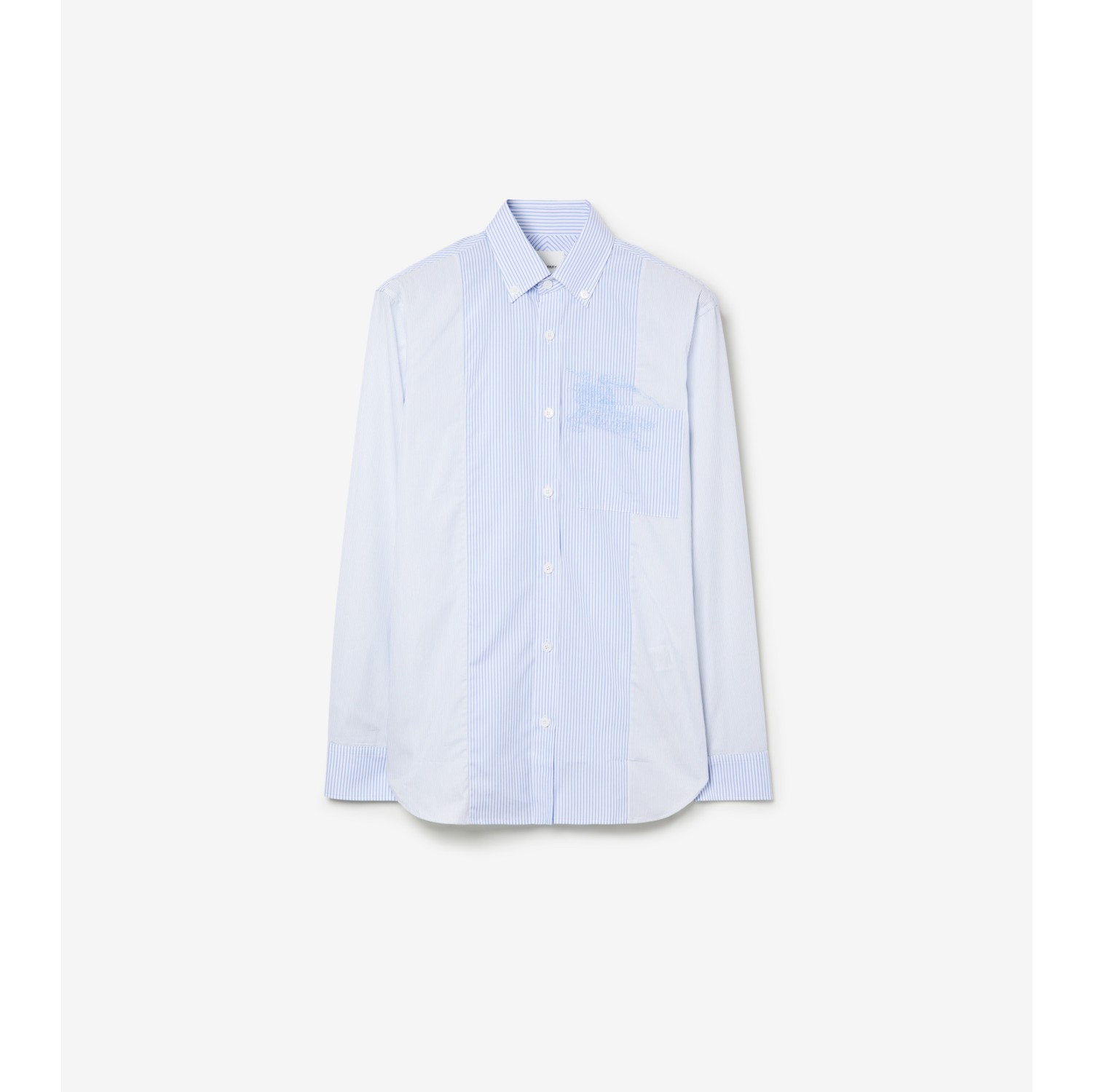 Monogram EKD Cotton Shirt in Blue - Burberry