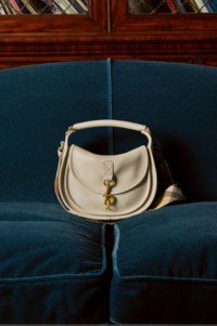 Shot of Small B Clip Messenger Bag in colour Mushroom