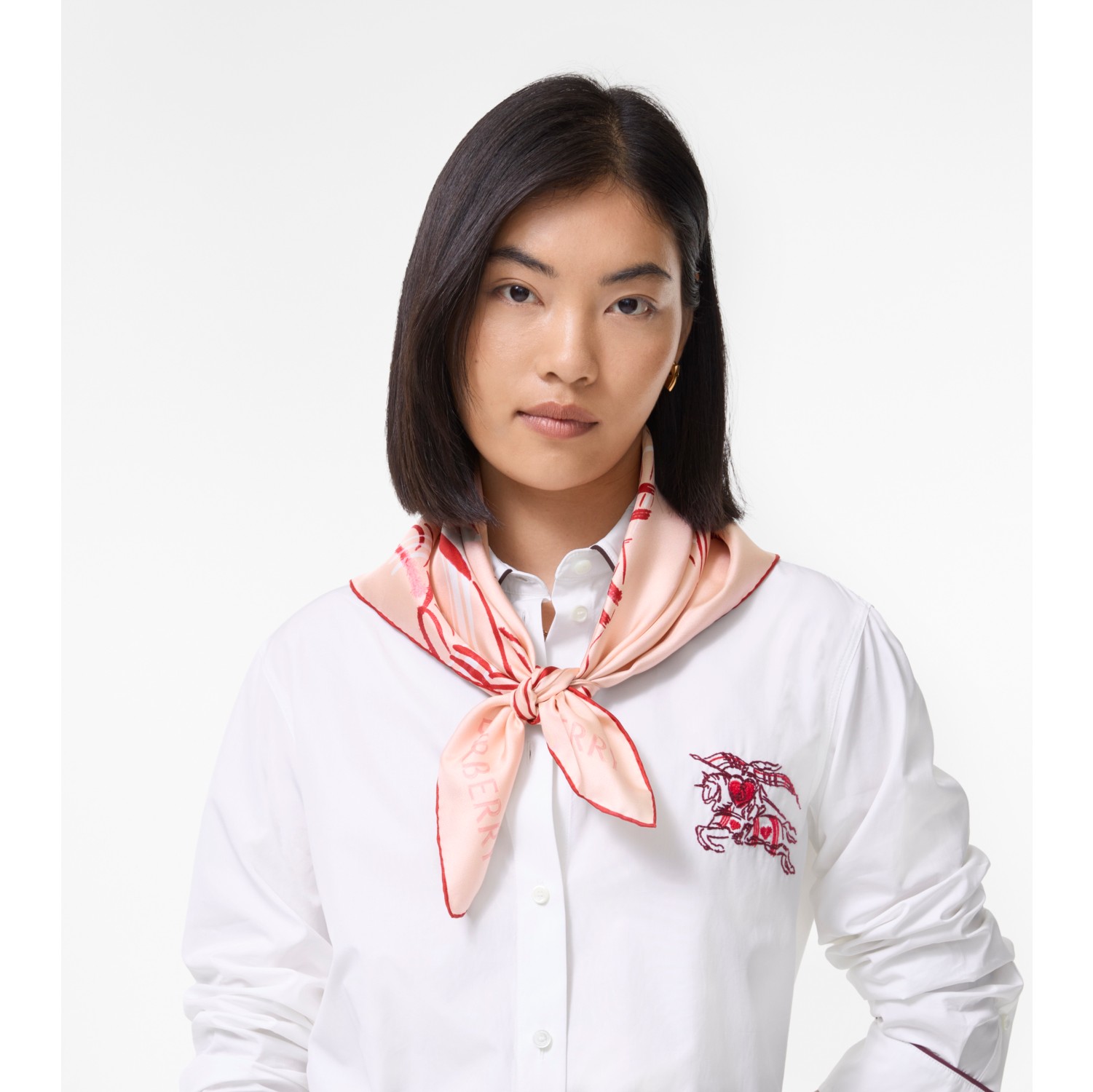 ハートナイト シルクスカーフ (コンパクトピンク) | Burberry®公式サイト