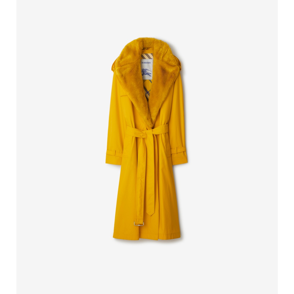 Shop Burberry Long Kennington Trench Coat In Mimosa