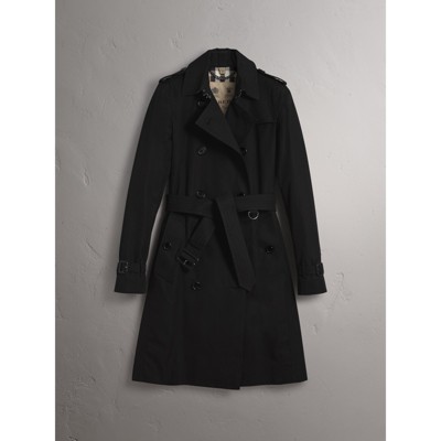 burberry women's black trench coat
