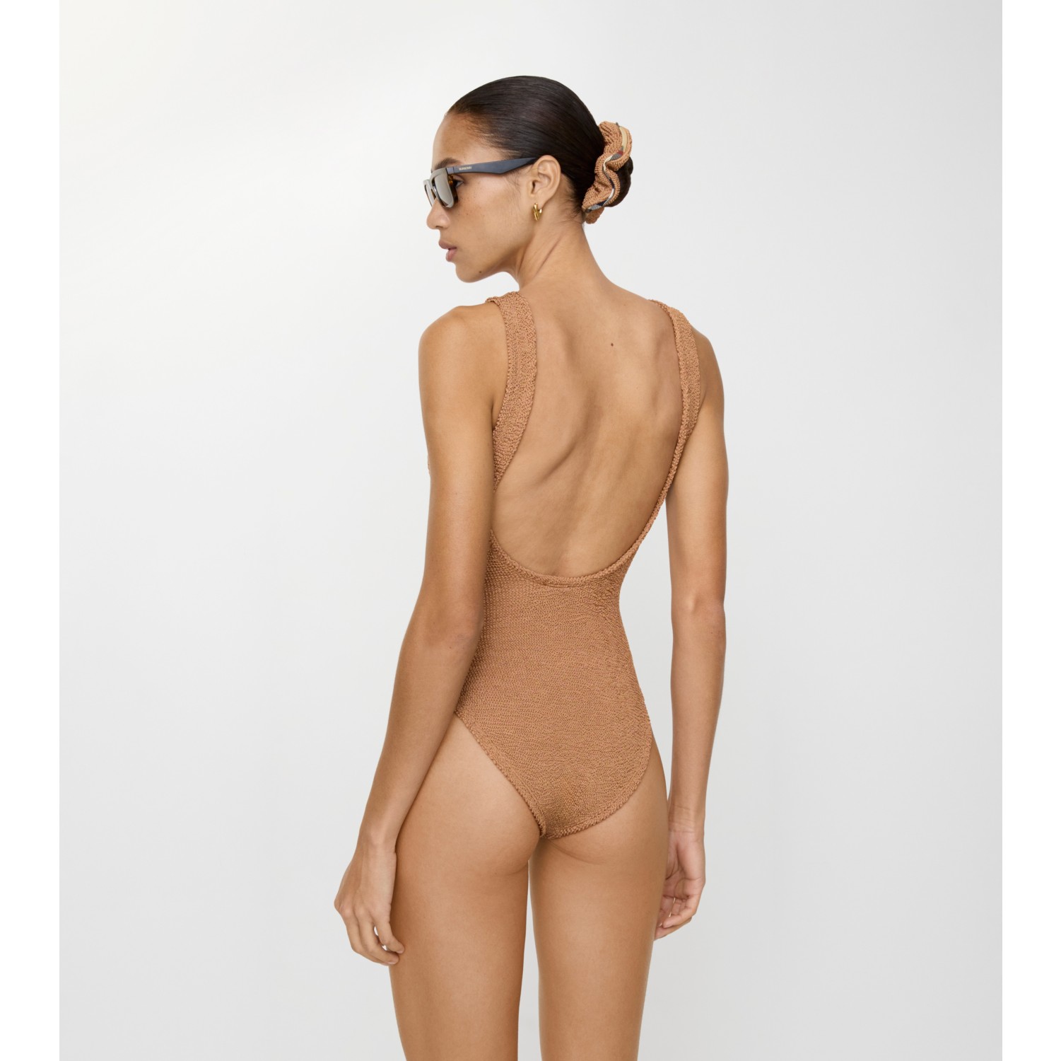 Domino Swimsuit in Metallic cocoa - Women, Nylon | Burberry® Official