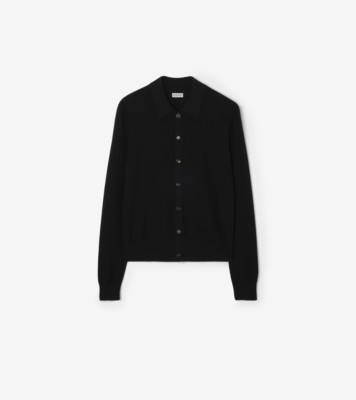 Wool Cardigan in Black - Men | Burberry® Official