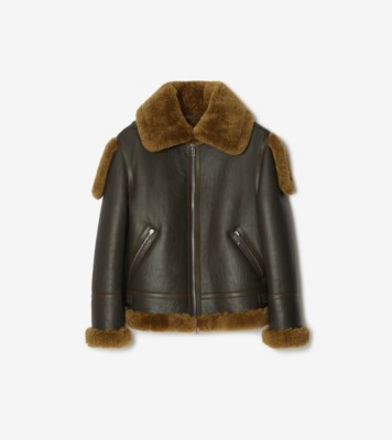 Shearling Aviator Jacket in Otter - Women | Burberry® Official