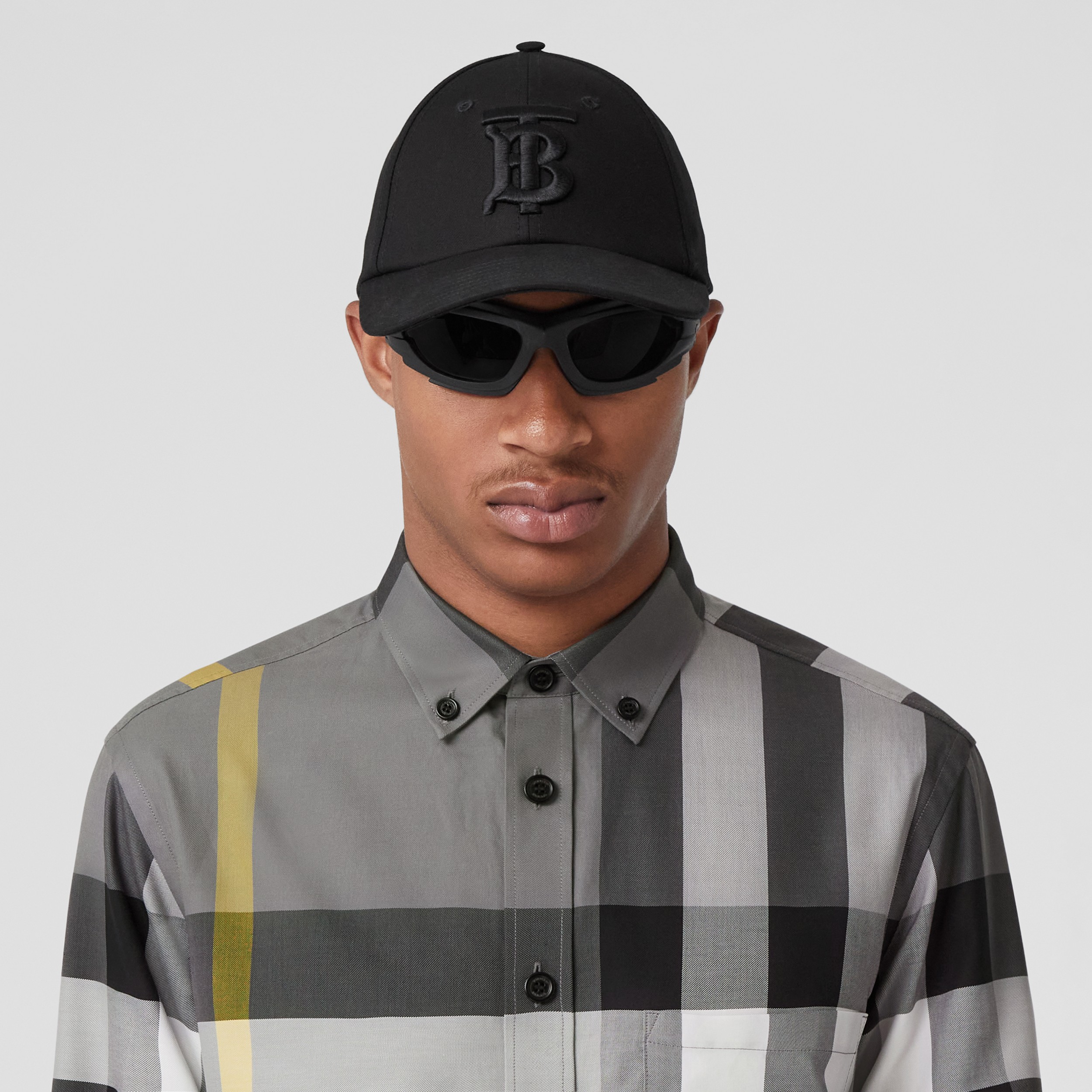 Camisa de popeline de algodão stretch xadrez (Cinza Tempestade) - Homens | Burberry® oficial - 2