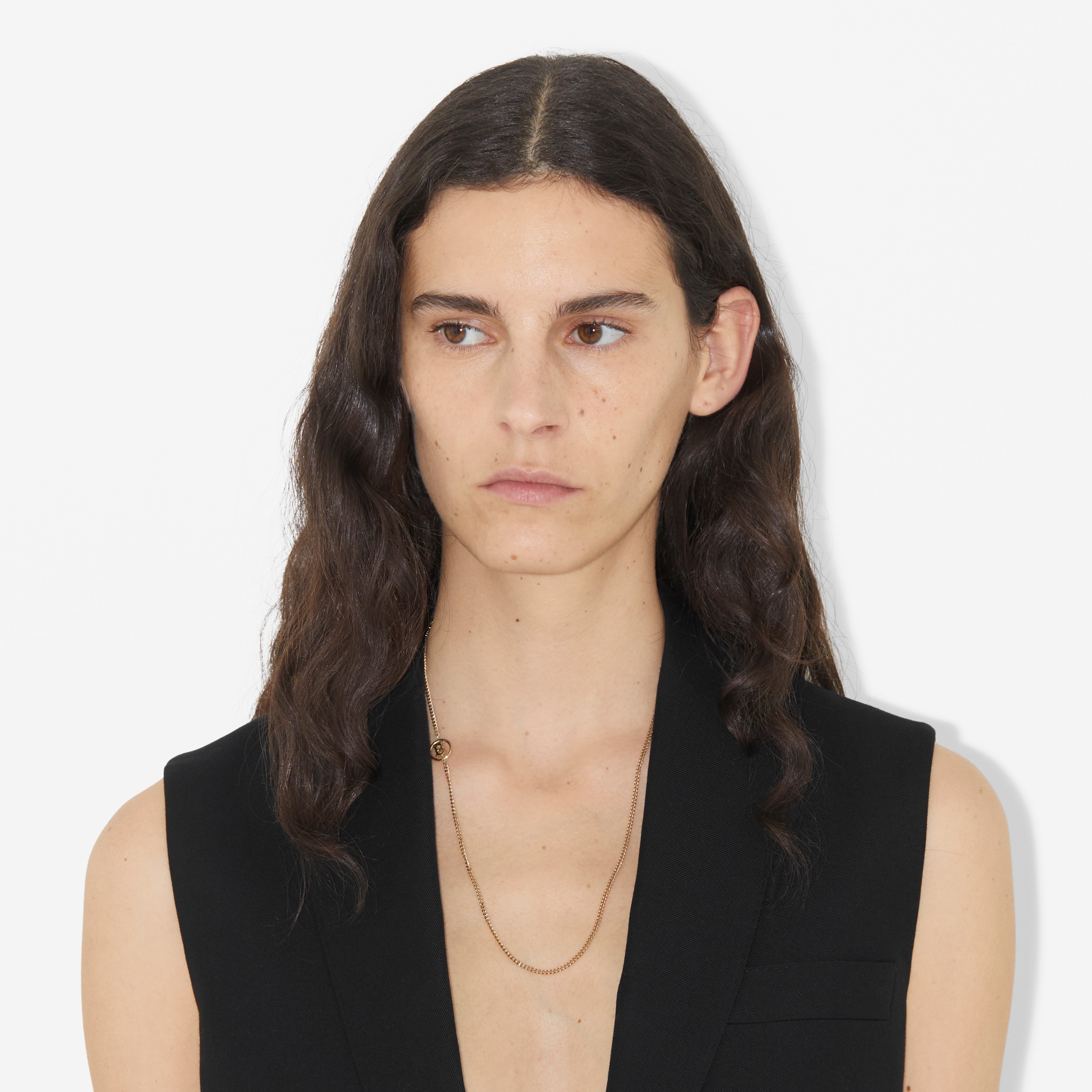 Monogram Motif Chain-link Necklace in Light Gold - Women | Burberry® Official - 2