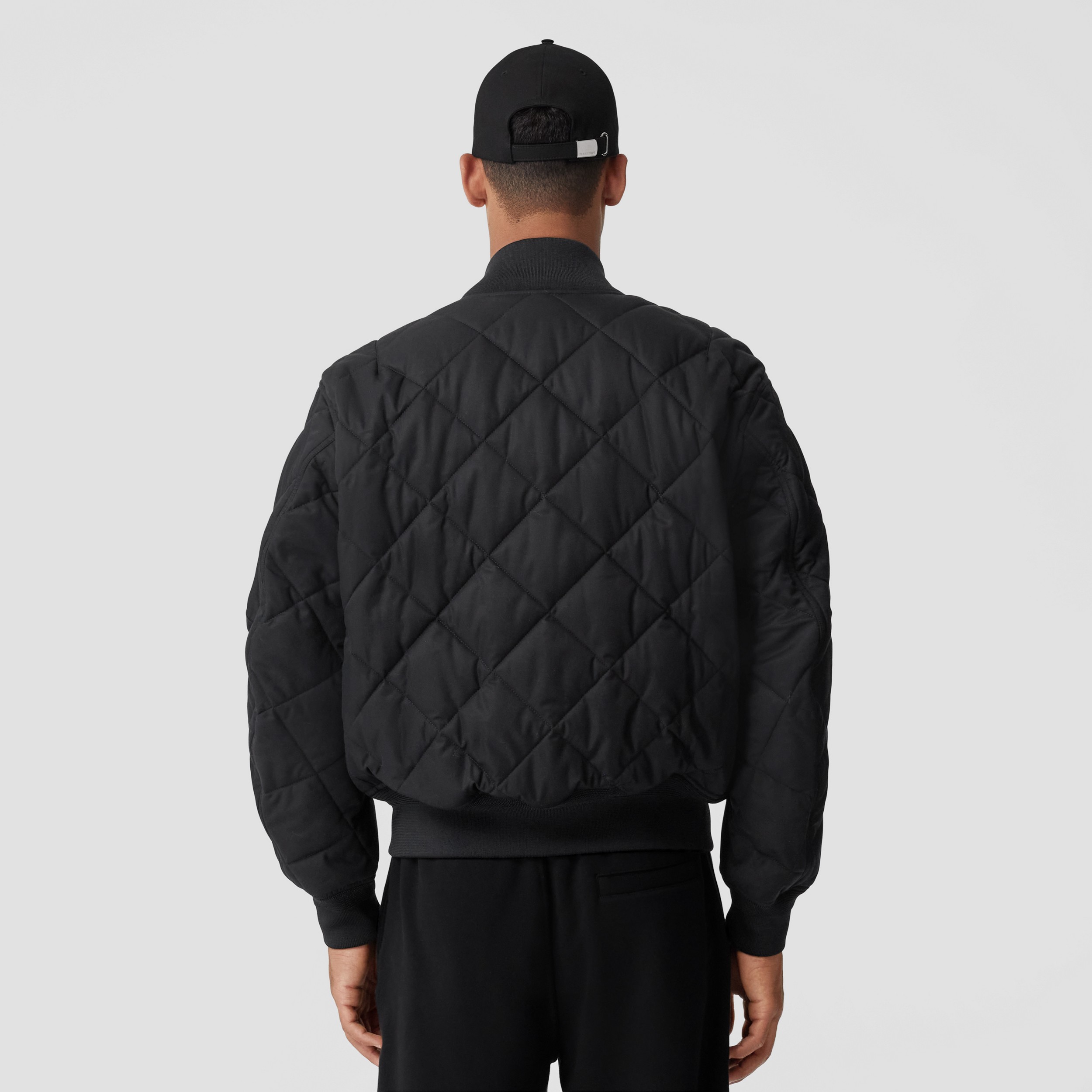 Diamond Quilted Cotton Gabardine Jacket in Black - Men | Burberry® Official - 3