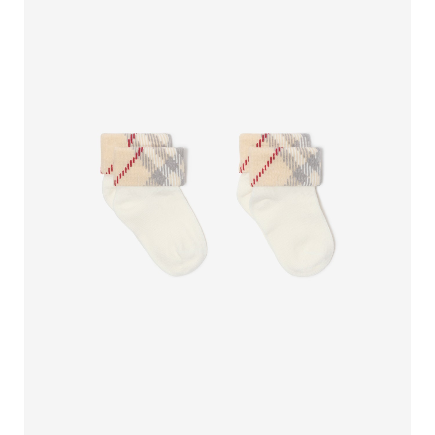 Baumwollmisch-Socken mit Check-Besatz
