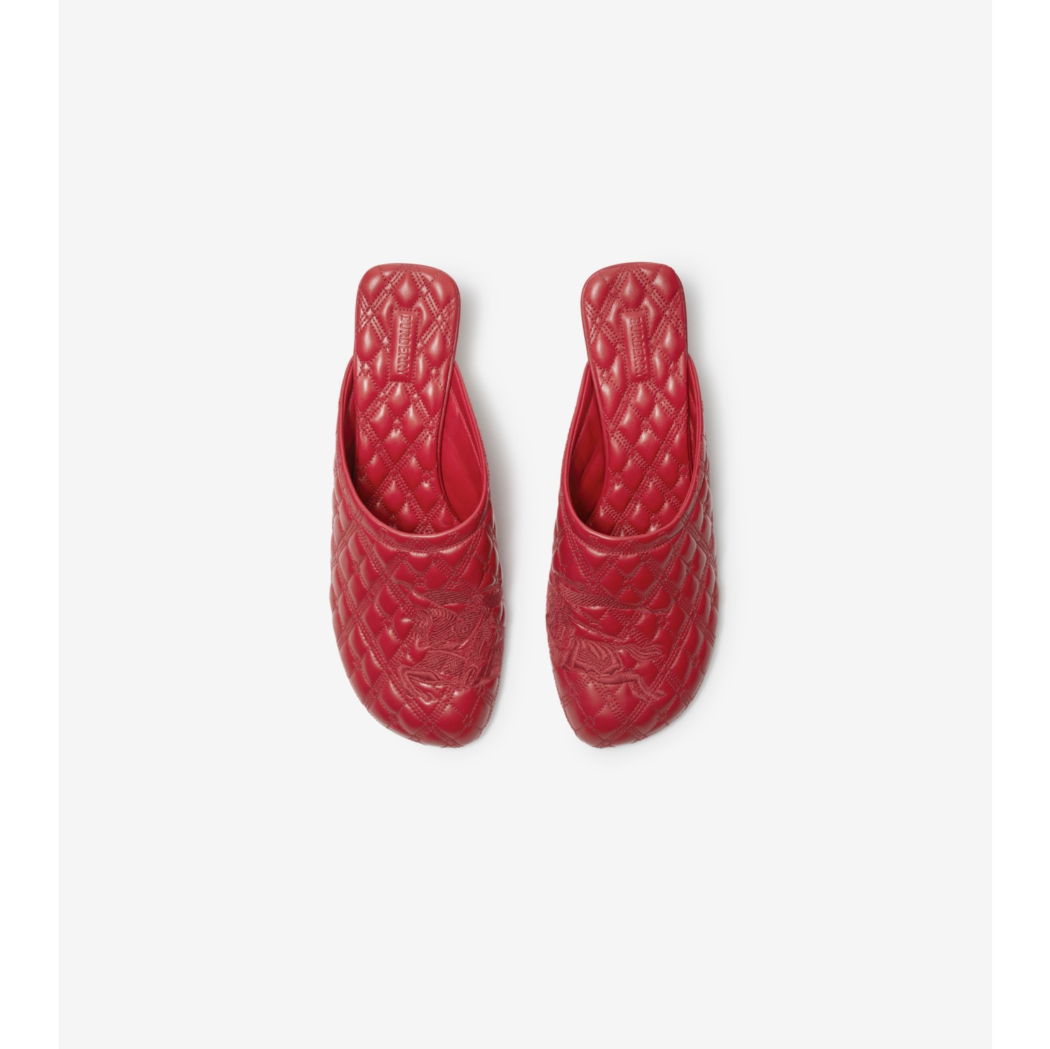 EKD Leather Baby Mules in Scarlet - Women | Burberry® Official