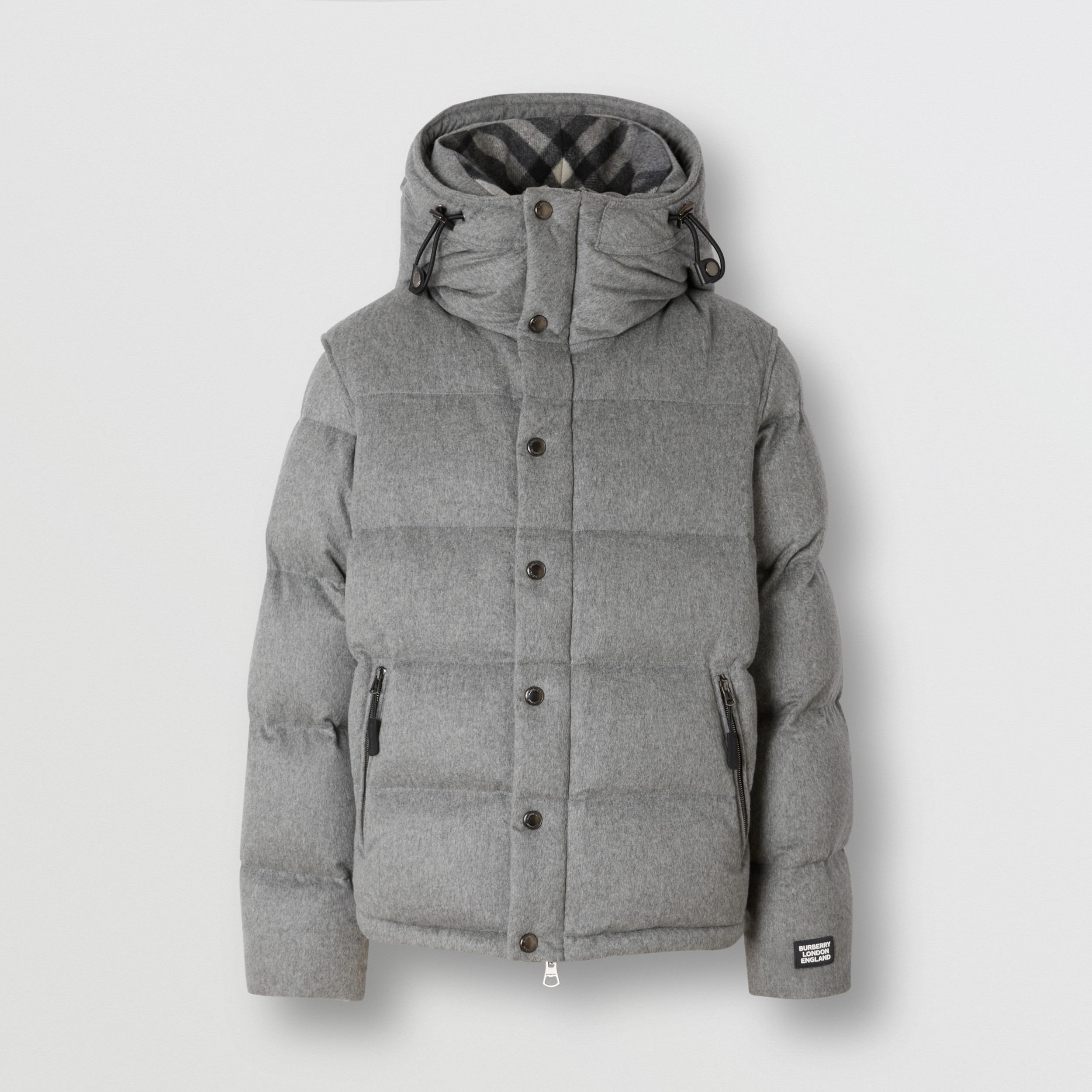grey long puffer jacket mens