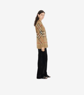 Burberry check-jacquard silk cardigan - Black