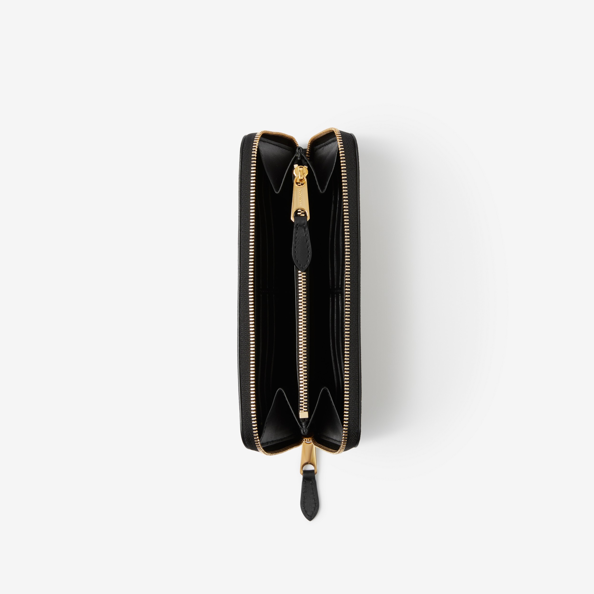 Portefeuille zippé en cuir et Vintage Check (Beige/noir) - Femme | Site officiel Burberry® - 4