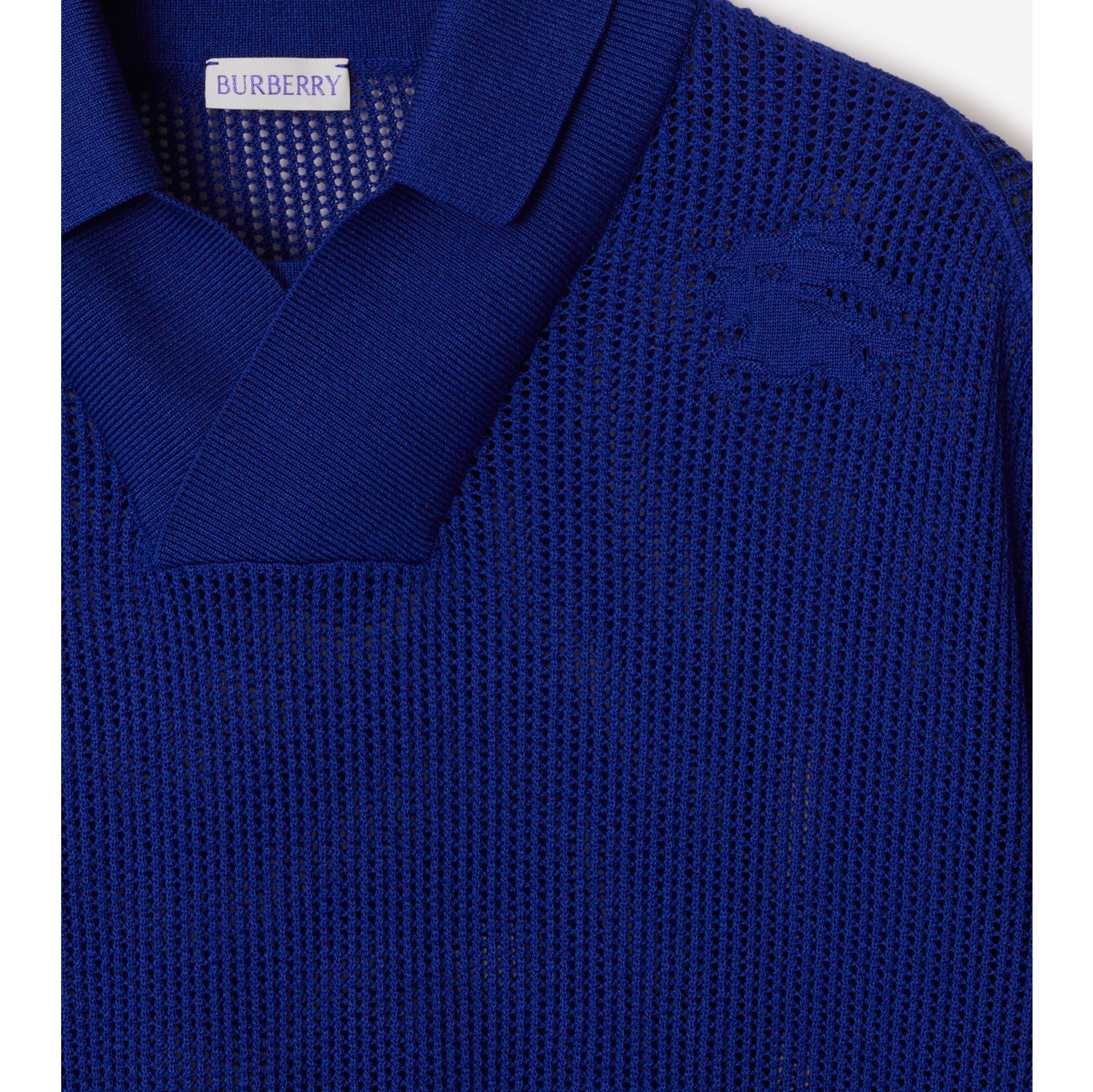 Silk Cotton Mesh Polo Shirt