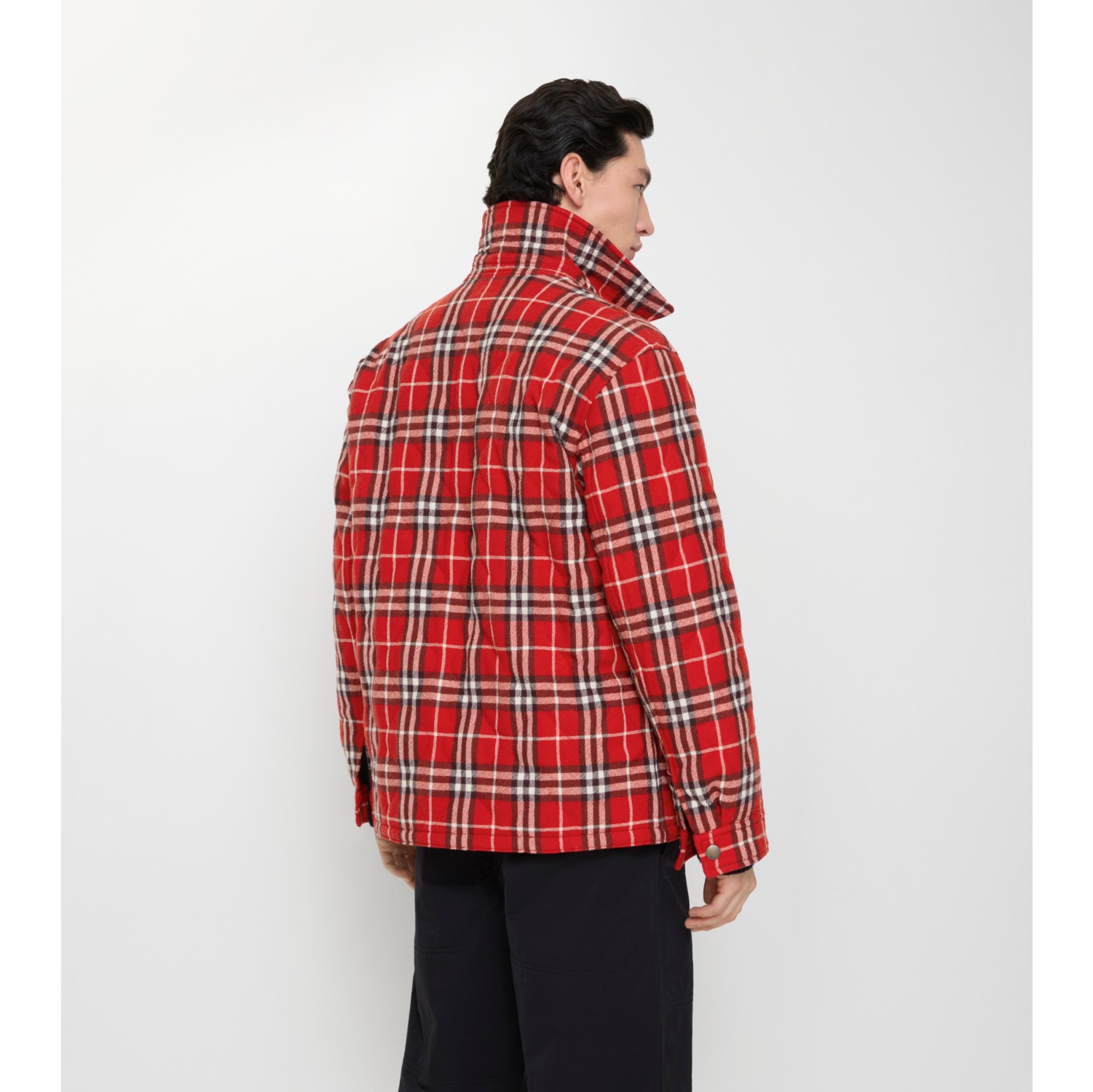 Check Quilted Wool Flannel Jacket