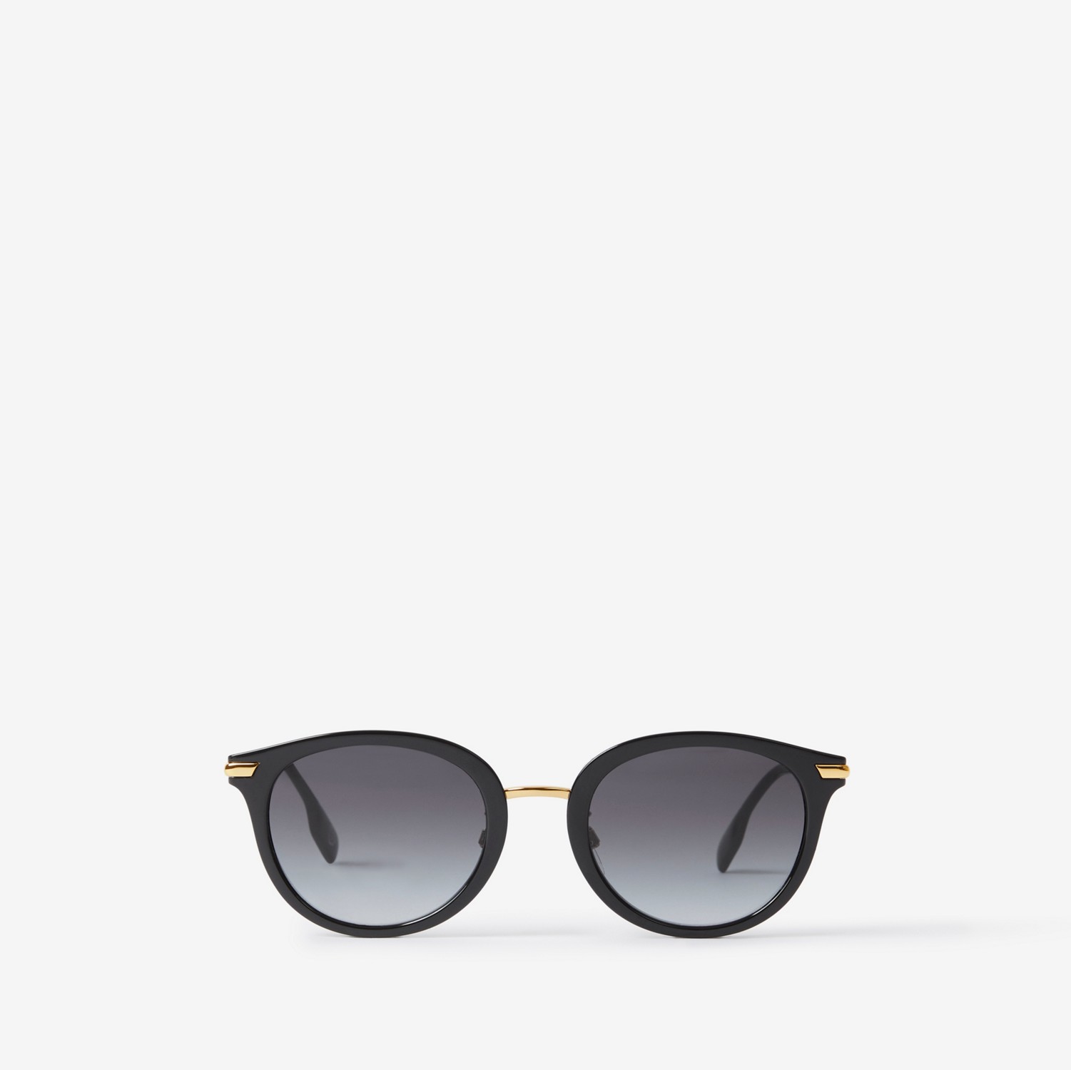 Round Frame Sunglasses in Black/light Gold - Women | Burberry® Official