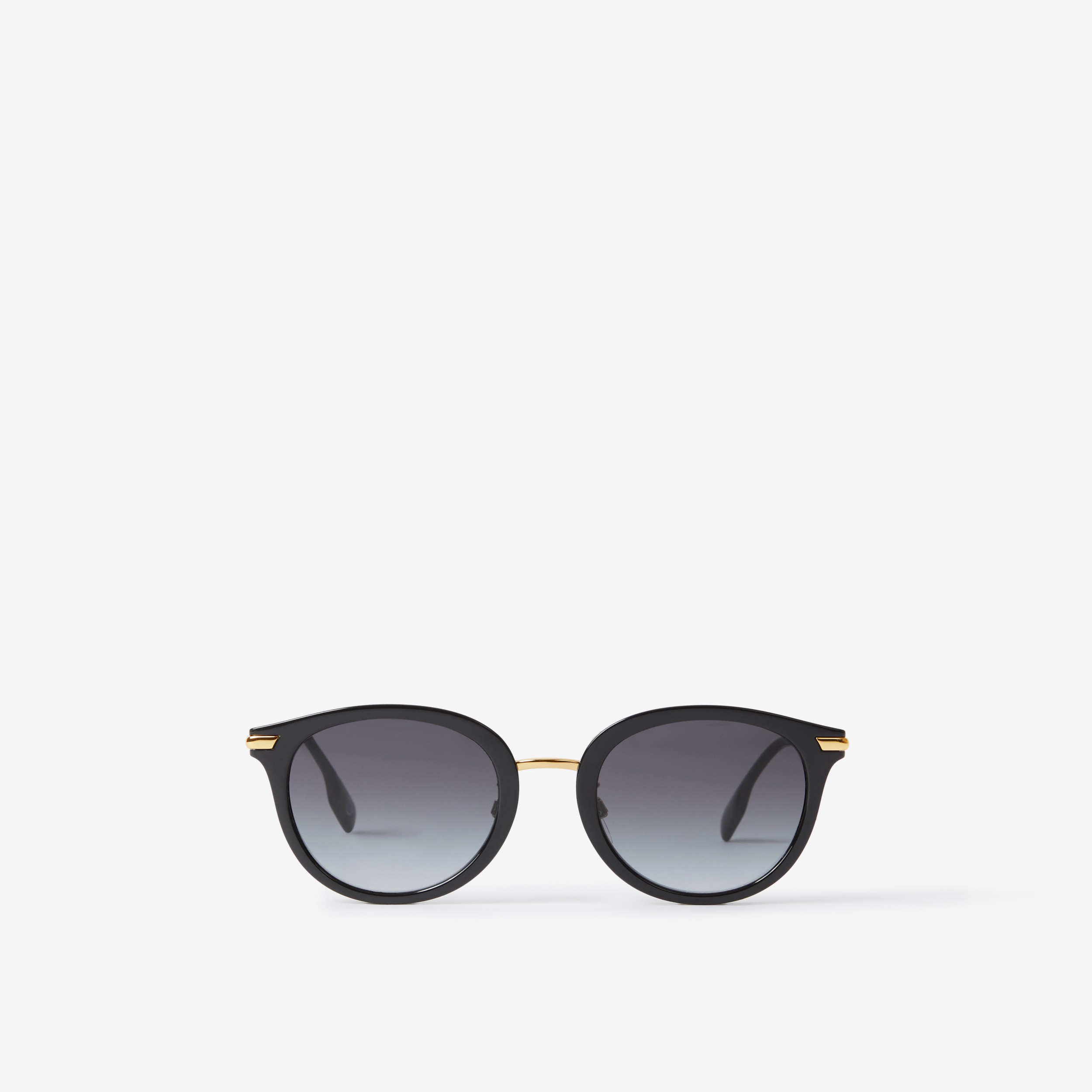 Round Frame Sunglasses in Black/light Gold - Women | Burberry® Official