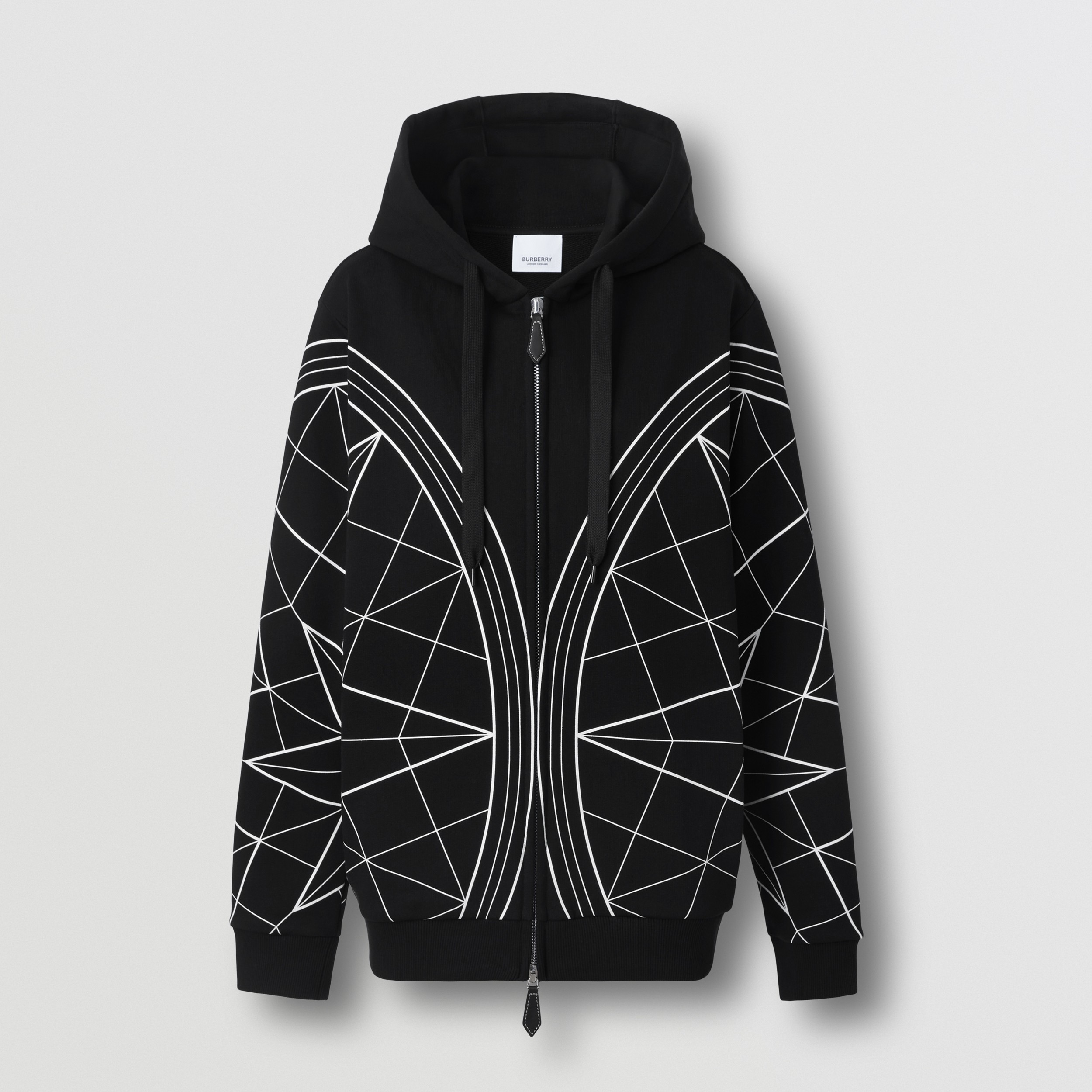 Star Print Cotton Hooded Top in Black - Men | Burberry® Official - 1