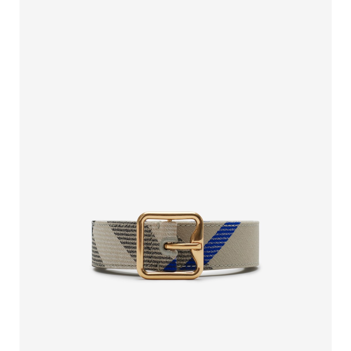 Shop Burberry Check B Buckle Belt In Lichen