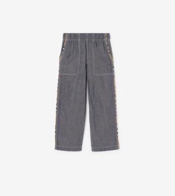 Cotton Chambray Cargo Trousers Damson ®