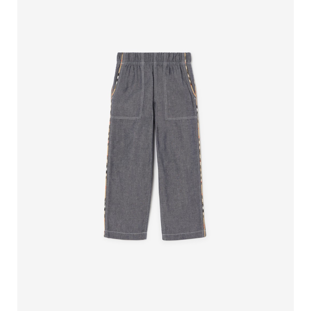  Check Chambray Cargo Trousers